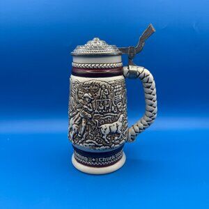 Vintage 1980 Avon Beer Stein Western Roundup Cattle Drive Handcrafted Brazil Mug